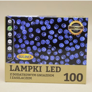 13-106 LAMPKI LED 100L+G+ ZASILACZ NIEBIESKI IP44