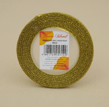 WSTĄŻKA ZŁOTA BROKAT 6,5MM*35Y
