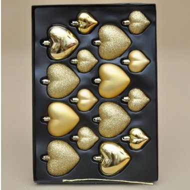 CAN302800 BOMBKI SERCE ZŁOTE PLASTIK 4/6,5 CM