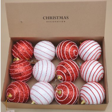 AHR000180 BOMBKA BIA/CZE SZNUR STYROPIA 10CM OP.12