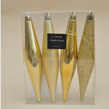 AVS101200 BOMBKA*4 SOPLE ZŁOTA PLASTIK 15CM OP.24