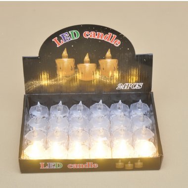 TG73517 TEALIGHTS PLASTIK LED H 3*4 CM OP.24 SZT