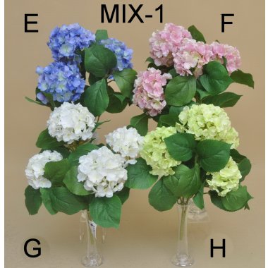 SUN557 BUKIET HORTENSJI 43 CM OP.12 MIX