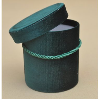 FLOWER BOX WELUR ZIELONY H 13*12 CM