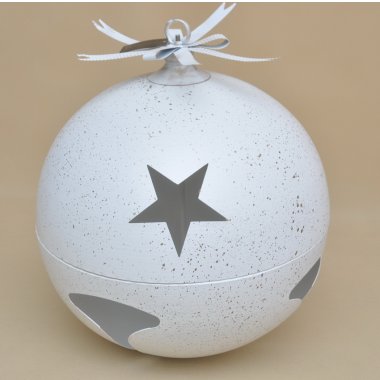 RF0419 KULA BOMBKA METAL BIAŁA 50 CM