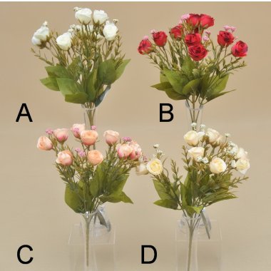 CV36288-MIX RÓŻA BUKIET X10 33 CM OP.60SZT