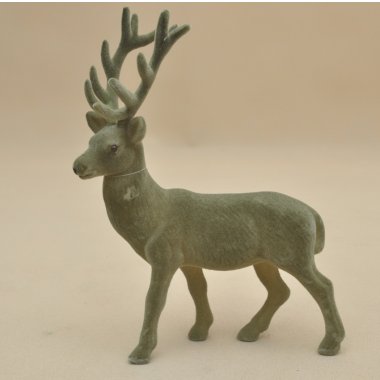 BN-3-08773 RENIFER ZIELONY FLOK H34*24 CM OP.12