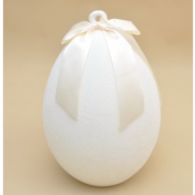 SF-HE72BW-L-CREAM JAJKO KREMOWE FLOCK H 40*27 CM