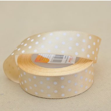 WSTĄŻKA ZŁOTA  W KROPKI  2,5 CM X 20 Y