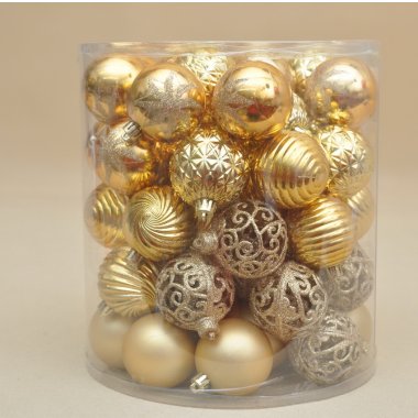 AR4-1532T60-GOLD ZESTAW BOMBEK*60 PLASTI ZŁOTE 6CM