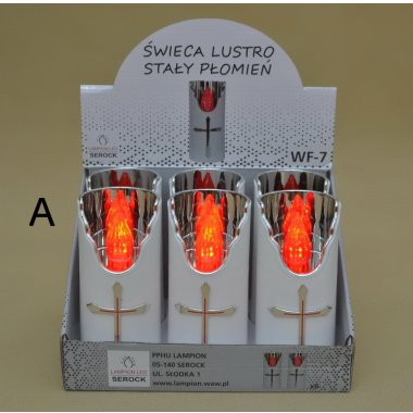 WF-007 ŚWIECA DUŻA LED H15*7CM W.OP 6 SZT BOX-72SZ
