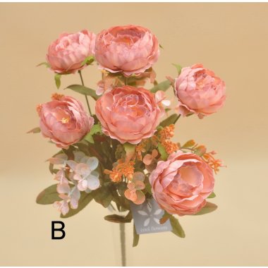 6055B7 BUKIET PEONIA X7 34 CM W OP. 12/24 SZT