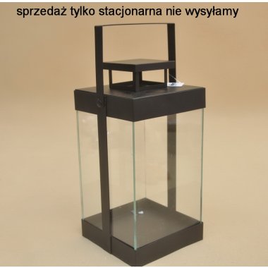 CAM-206-06858 LAMPION METAL SZKŁO CZARNA H 29*14