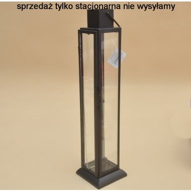 CAM-206-06860 LAMPION METAL SZKŁO CZARNA H 40*9*9