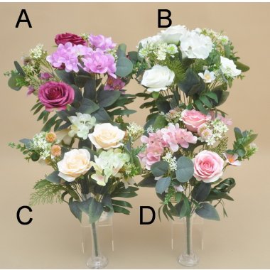 BUK1026 BUKIET RÓŻA/HORTENSJA 50 CM. 12 SZT.