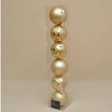 022566 BOMBKA PLASTIK*6 ZŁOTA 15CM