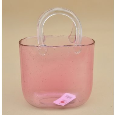 GS24VN-880 TOREBKA SZKLANA RÓŻOWA 28H*18 CM