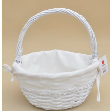 OR-KS-19713 WHITE KOSZYK BIAŁY MATERIAŁ H28*25 CM.