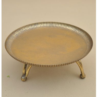 CX0387 TACA NA NÓŻKACH METAL ZŁOTA H 11*25 CM