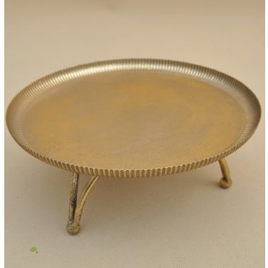 CX0386 TACA NA NÓŻKACH METAL ZŁOTA H 13*32 CM