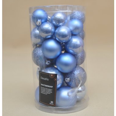 022687 BOMBKI*30 NIEBIESKIE PLASTIK 4/5/6 CM