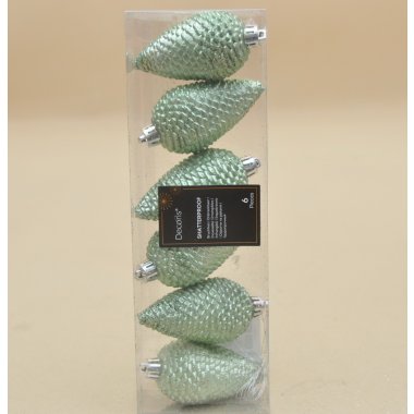 022699 BOMBKI*6 SZYSZKI PLASTIK ZIELONE H8*5 CM