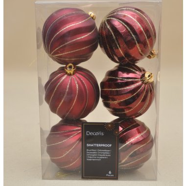 026075 BOMBKA*6 BORDO PASKI PLASTIK 8 CM