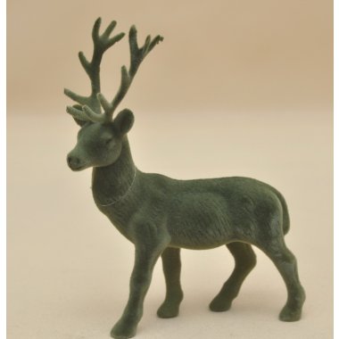 BNPK-3-04166 RENIFER ZIELONY FLOCK H28*21CM OP.24