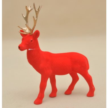 BN-3-10117 RENIFER CZERWONY FLOCK H28*21CM OP.24