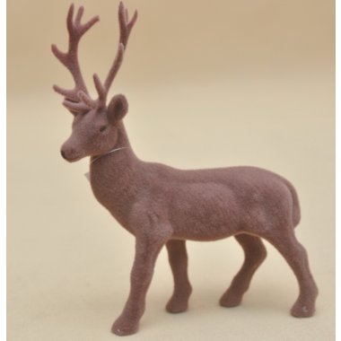 BNPK-3-04170 RENIFER BRĄZOWY FLOCK H28*21CM OP.24