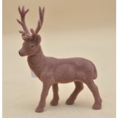 BNPK-3-04164 RENIFER BRĄZOWY FLOCK H19*13CM OP.24