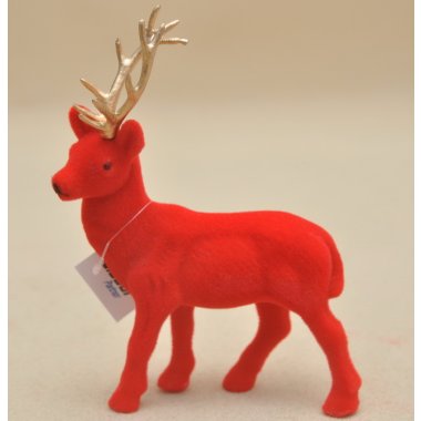 BN-3-10116 RENIFER CZERWONY FLOCK H19*13CM OP.24