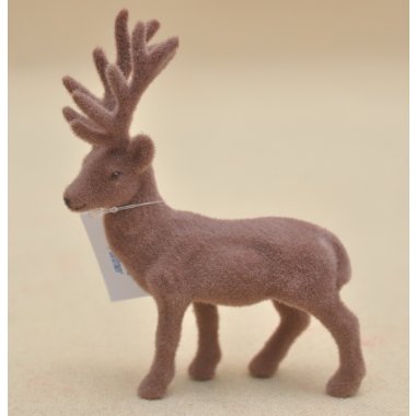 BNPK-3-04158 RENIFER BRĄZOWY FLOCK H 15*11CM OP.36