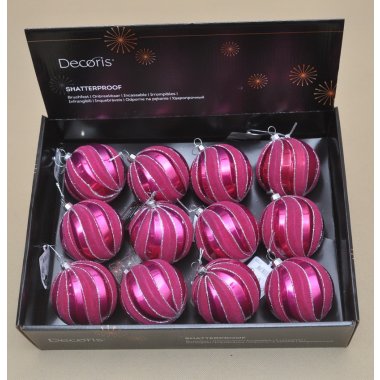 024054 BOMBKA RÓŻOWA PLASTIK 8 CM OP.12 SZT