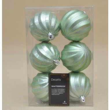 026084 BOMBKA*6 ZIELONA PASKI PLASTIK 8 CM OP.6