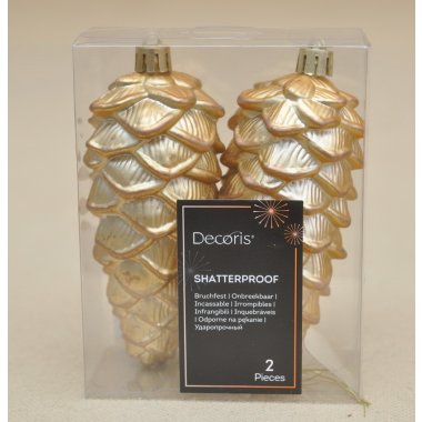 028499 BOMBKA*2 SZYSZKI PLASTIK ZŁOTE H 10*5 CM