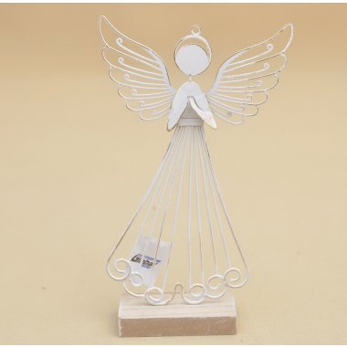 BNM-202-05533-25 ANIOŁ METAL BIAŁY H24*15CM