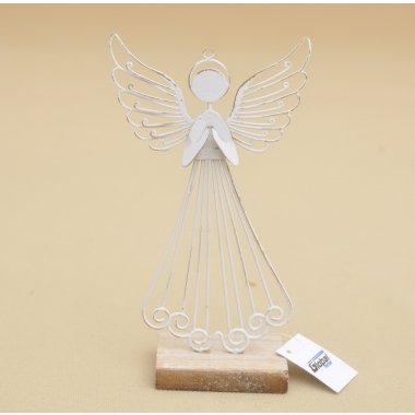 BNM-202-05532-25 ANIOŁ METAL BIAŁY H19*11CM