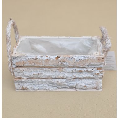 XP180130-3 WHITE OSŁONKA Z KORY BIAŁA H10*10*20CM