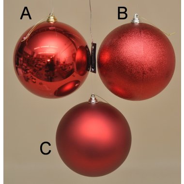 CAR103520 BOMBKA CZERWONA PLASTIK 18CM OP.12SZT