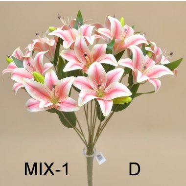 FJ053 BUKIET LILIA GUMA*13 52 CM OP.6 SZT MIX