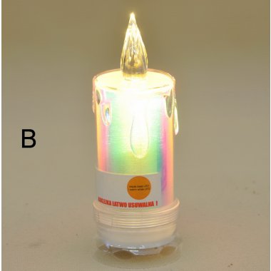 ŚWIECA AKRYL OPAL LED PLASTIK H145*65MM OP.6 SZT