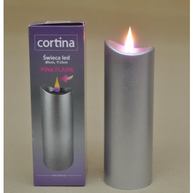 2/24/WAX-BAT S ŚWIECA LED 5*H15 CM 2*R6 SILVER