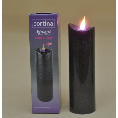 3/24/WAX-BAT GR ŚWIECA LED 5*H17 CM 2*R6 GRANITE