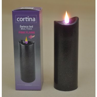 2/24/WAX-BAT GR ŚWIECA LED 5*H15 CM 2*R6 GRANITE