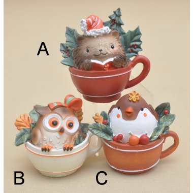 APF670940 FIGURKA ŚWIĄTE FILIŻANKA POLIRES 10*10CM