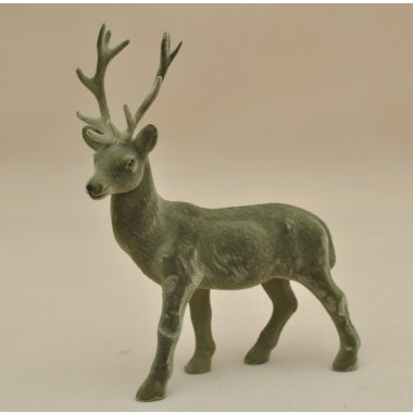 BN-3-08772 RENIFER ZIELONY FLOCK H28*21CM OP.24