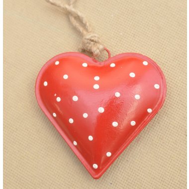 ART21276 SERCE METALOWE CZERWONE H 9*9 CM