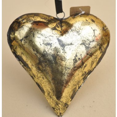 ART21270 SERCE METALOWE ZŁOTE H 21*21 CM