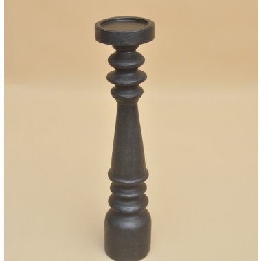 SWIE01275 ŚWIECZNIK DREWNO CZARNY H 46*10 CM